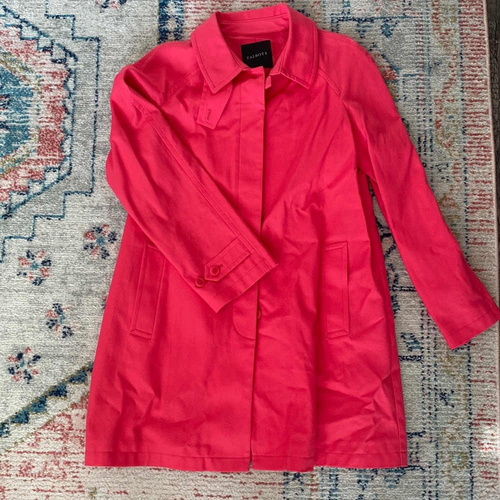 NEW Talbots Pink Long Lightweight Jacket